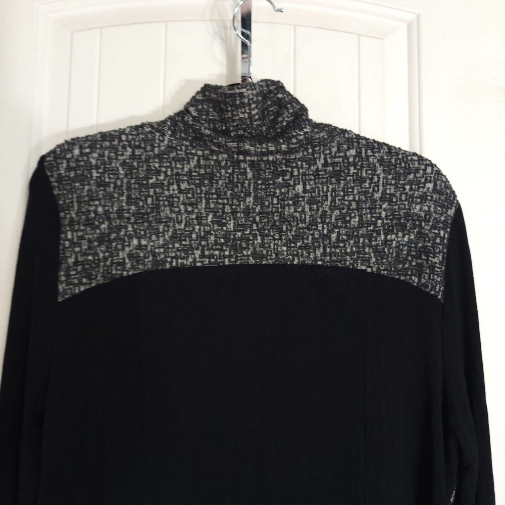 Logo Lori Goldstein Womens Cardigan Gray Knit Long Sleeve Open Front Sweater L - Picture 8 of 9